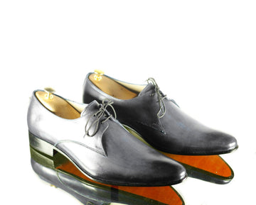 New Handmade Men's Gray Leather Whole cut Lace Up Shoes, Men Designer Dress Formal Luxury Shoes