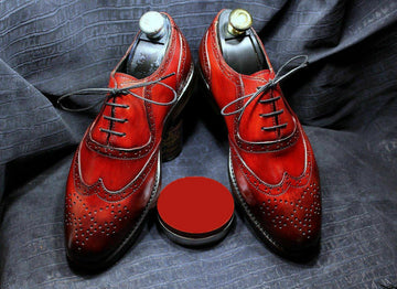 New Stylish Men's Hand Stitch Custom Shoes, Wing tip Red Leather Handmade Bespoke Shoes, Men Burgundy Color Oxford Shoes