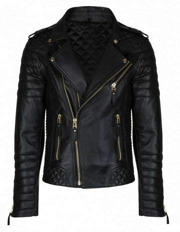 New Men's biker leather jacket, Mens fashion black motorcycle leather jackets