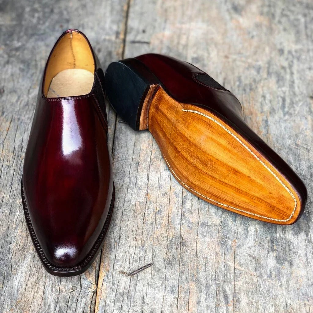 New Handmade Men's Burgundy Leather Loafers, Men Designer Dress Formal Luxury Party Shoes
