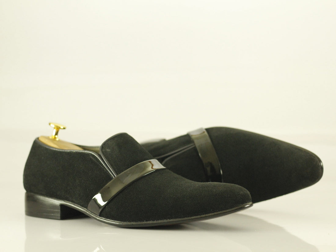 Handmade Mens Black Color Suede Casual Designer Shoes, Mens Loafer Style Shoes
