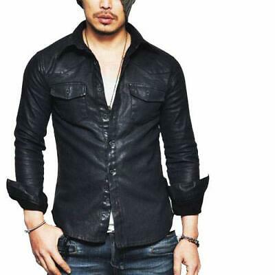 Stylish New Men's Real Lambskin Genuine Leather Shirt, Stylish Biker Shirt for men