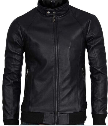 New Men's Black Leather Fashion Jacket, Black Jacket For Men