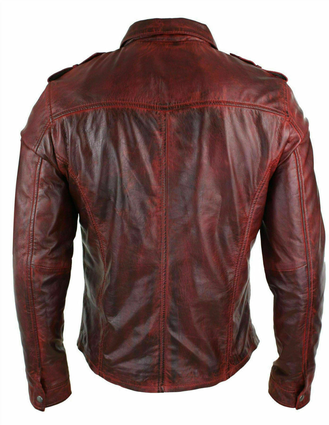 New Men's Shirt Jacket Maroon Real Soft Genuine Waxed Leather Shirt Leather for Mens