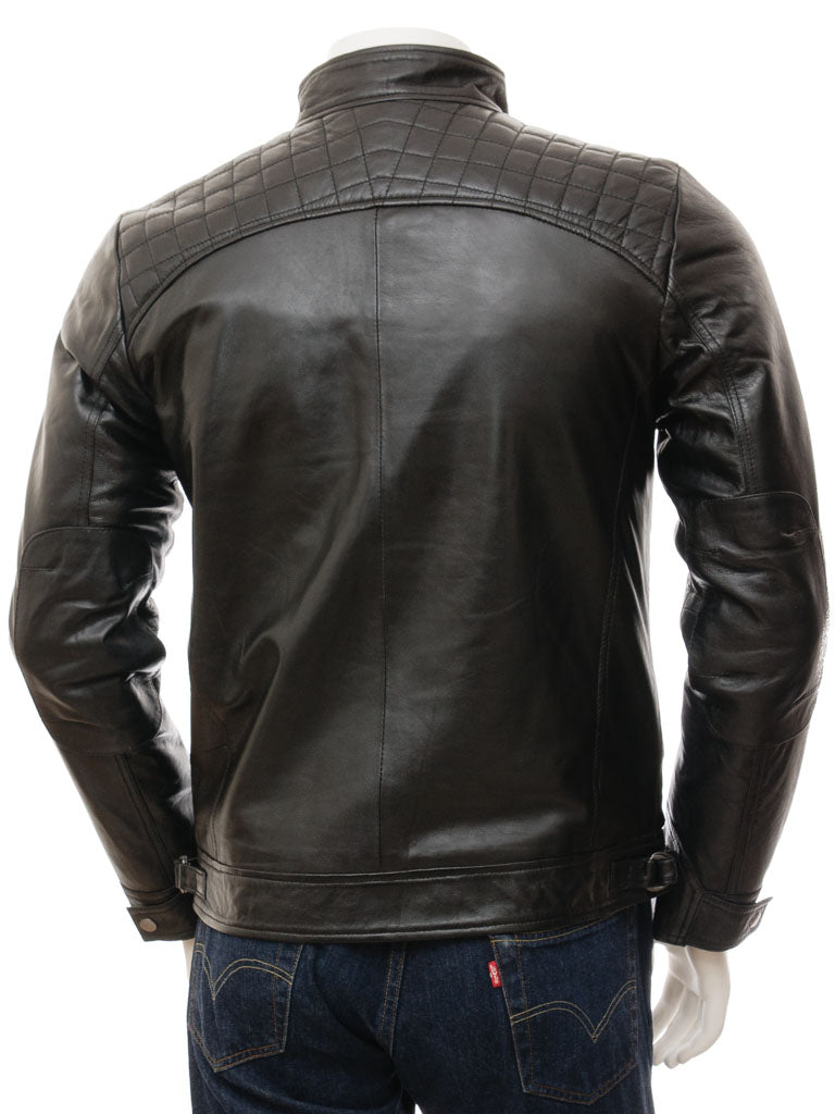 Stylish Men’s Black Biker Leather Jacket, Handmade Genuine fashion biker jacket
